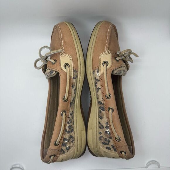 Sperry Angelfish Leopard Sequined Boat Shoes - Picture 5 of 9